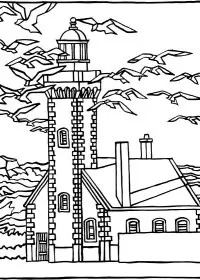 Fisă de colorat cu Pe mare de colorat p07