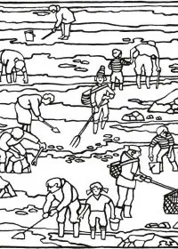 Fisă de colorat cu Pe mare de colorat p11