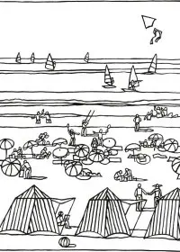 Fisă de colorat cu Pe mare de colorat p13