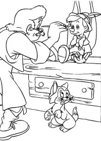 Fisă de colorat cu Pinocchio de colorat p02