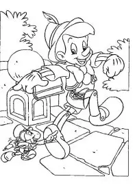 Fisă de colorat cu Pinocchio de colorat p13
