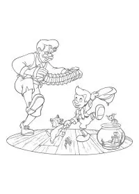 Fisă de colorat cu Pinocchio de colorat p44