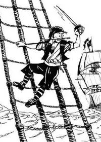 Fisă de colorat cu Pirati de colorat p02