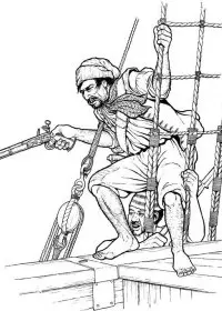 Fisă de colorat cu Pirati de colorat p03