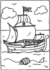 Fisă de colorat cu Pirati de colorat p05