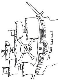 Fisă de colorat cu Pirati de colorat p08