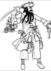 Fisă de colorat cu Pirati de colorat p12