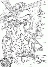 Fisă de colorat cu Piratii din caraibe de colorat p15