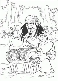 Fisă de colorat cu Piratii din caraibe de colorat p16