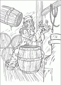 Fisă de colorat cu Piratii din caraibe de colorat p18