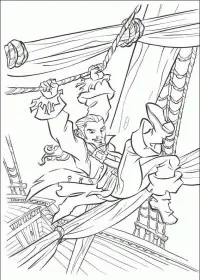 Fisă de colorat cu Piratii din caraibe de colorat p24