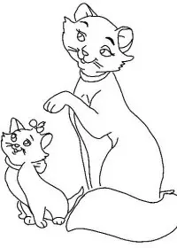 Fisă de colorat cu Pisicile aristocrate de colorat p06