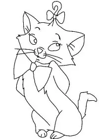 Fisă de colorat cu Pisicile aristocrate de colorat p07