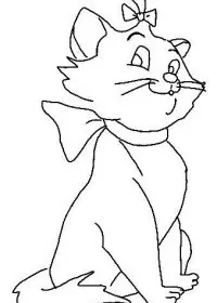 Fisă de colorat cu Pisicile aristocrate de colorat p08