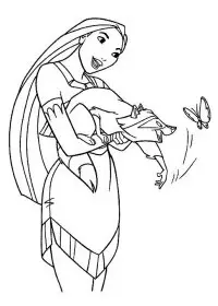 Fisă de colorat cu Pocahontas de colorat p06