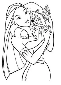 Fisă de colorat cu Pocahontas de colorat p08