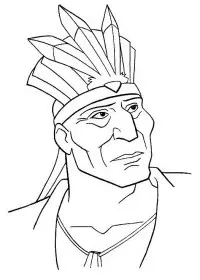 Fisă de colorat cu Pocahontas de colorat p09
