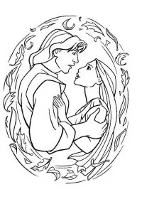 Fisă de colorat cu Pocahontas de colorat p10