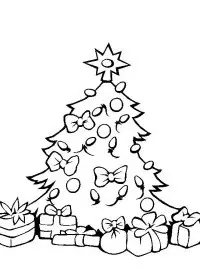 Fisă de colorat cu Pom de craciun de colorat p02