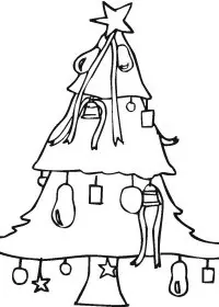 Fisă de colorat cu Pom de craciun de colorat p07