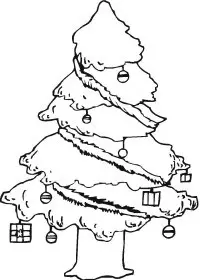 Fisă de colorat cu Pom de craciun de colorat p08