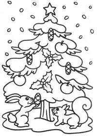 Fisă de colorat cu Pom de craciun de colorat p18