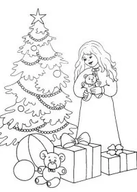 Fisă de colorat cu Pom de craciun de colorat p20