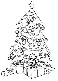 Fisă de colorat cu Pom de craciun de colorat p21