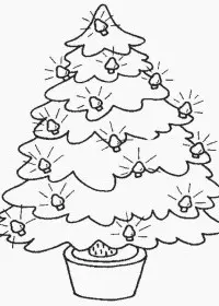 Fisă de colorat cu Pom de craciun de colorat p22