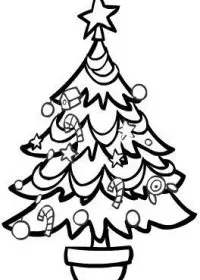 Fisă de colorat cu Pom de craciun de colorat p23