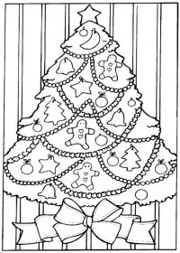 Fisă de colorat cu Pom de craciun de colorat p25