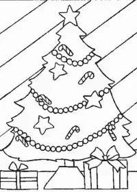 Fisă de colorat cu Pom de craciun de colorat p27