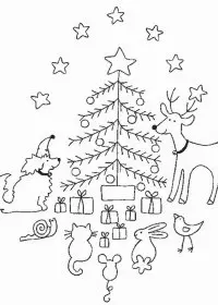 Fisă de colorat cu Pom de craciun de colorat p28