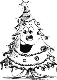 Fisă de colorat cu Pom de craciun de colorat p30