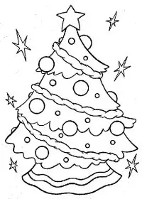 Fisă de colorat cu Pom de craciun de colorat p34