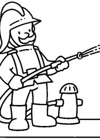 Fisă de colorat cu Pompieri de colorat p02