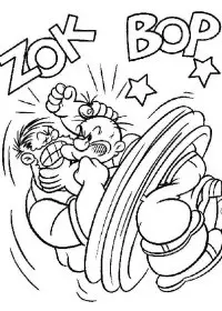 Fisă de colorat cu Popeye marinarul de colorat p02