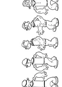 Fisă de colorat cu Popeye marinarul de colorat p05