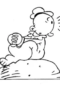 Fisă de colorat cu Popeye marinarul de colorat p06