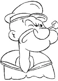Fisă de colorat cu Popeye marinarul de colorat p07