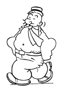 Fisă de colorat cu Popeye marinarul de colorat p08