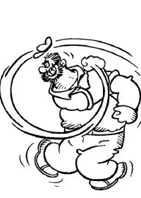 Fisă de colorat cu Popeye marinarul de colorat p09