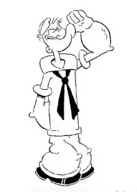 Fisă de colorat cu Popeye marinarul de colorat p12