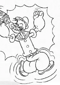 Fisă de colorat cu Popeye marinarul de colorat p14