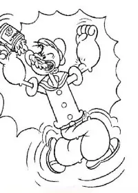 Fisă de colorat cu Popeye marinarul de colorat p16