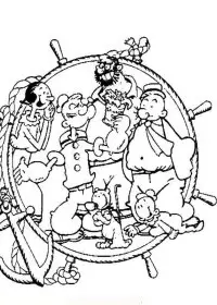 Fisă de colorat cu Popeye marinarul de colorat p17