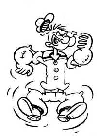 Fisă de colorat cu Popeye marinarul de colorat p18