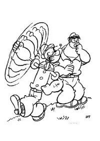 Fisă de colorat cu Popeye marinarul de colorat p23