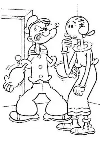 Fisă de colorat cu Popeye marinarul de colorat p24
