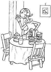 Fisă de colorat cu Popeye marinarul de colorat p25